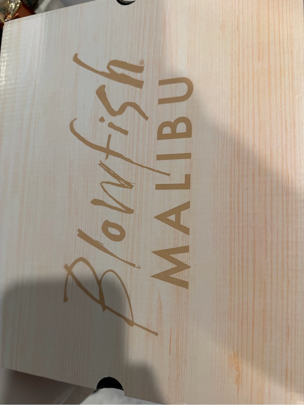Blowfish MALIBU Box - Neutral Wood Tone with Gold Logo